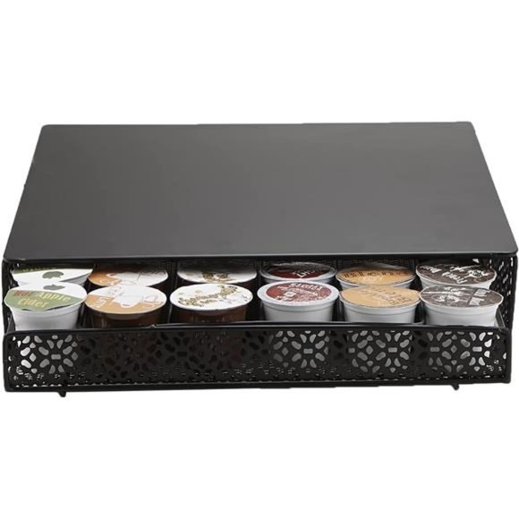 Mind Reader Storage Drawer Coffee Pod Holder, 36 Capacity, Black